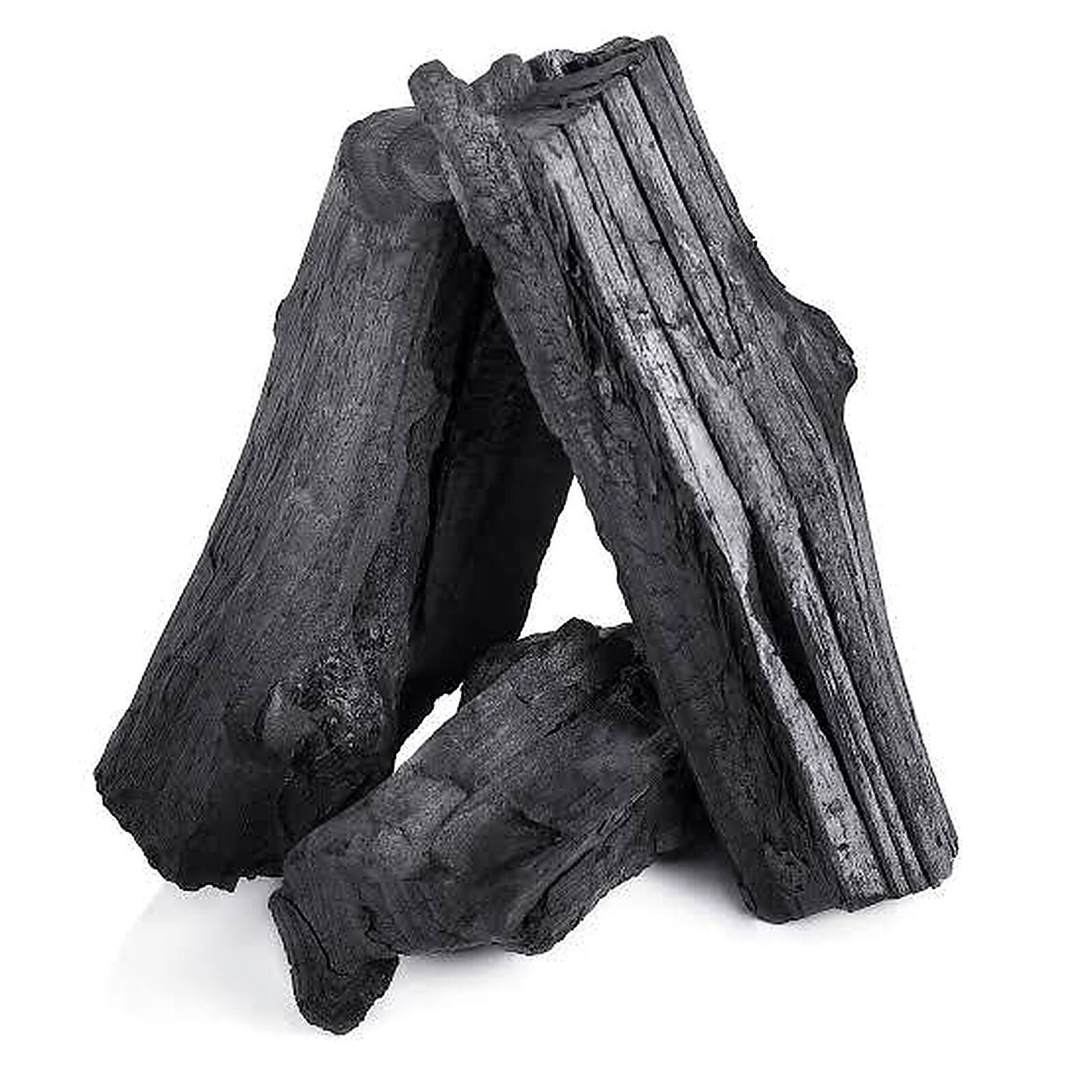 Stacked lump charcoal, finished product